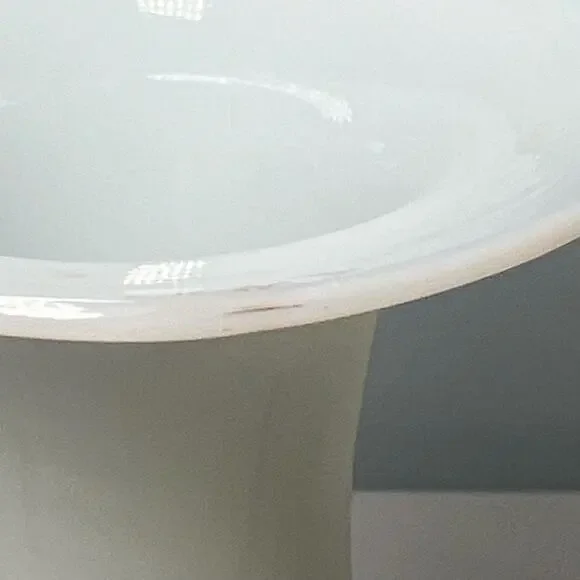 Vintage 40s White Opaline Glass Hand Painted Vase Blown Art Glass Floral - Picture 8 of 12